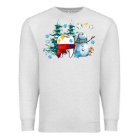 Oatmeal Heather dental christmas teeth and winter with snowman Premium Sweatshirt - AdoDesignShop
