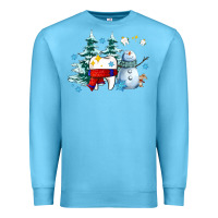 Ocean Blue dental christmas teeth and winter with snowman Premium Sweatshirt - AdoDesignShop