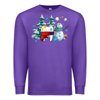 Purple dental christmas teeth and winter with snowman Premium Sweatshirt - AdoDesignShop