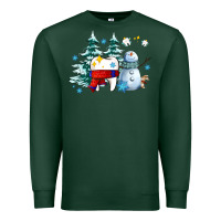 Sports Green dental christmas teeth and winter with snowman Premium Sweatshirt - AdoDesignShop