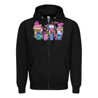 Black stitch with lilo coffee cups Zipper Hoodie - AdoDesignShop