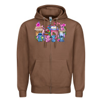 Chestnut stitch with lilo coffee cups Zipper Hoodie - AdoDesignShop