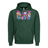 Sports Green stitch with lilo coffee cups Zipper Hoodie - AdoDesignShop