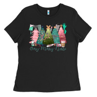 Black verry merry nurse Ladies Tee - CowGirlArtShop