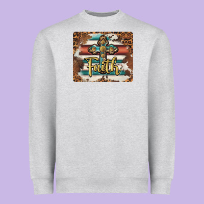 Faith Cross Mousepad Heavyweight Sweatshirt Designed By Barkaloodesign