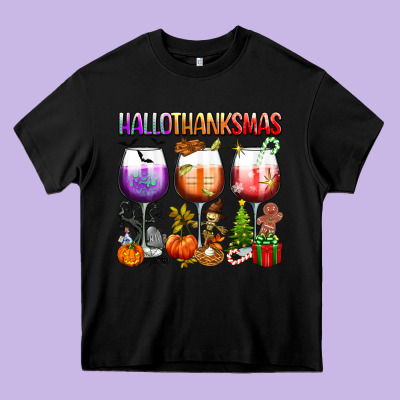 Hallothanksmas Heavy Core Tee Designed By Texasbilliewilder