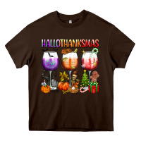 Chocolate Brown hallothanksmas Heavy Core Tee - texasbilliewilder