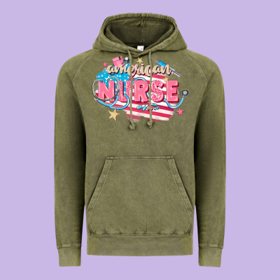 American Nurse Vintage Hoodie Designed By Fadigitalartstudio
