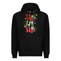 Black ho ho ho pharmacy Premium Hoodie - CowhideDigitalArt