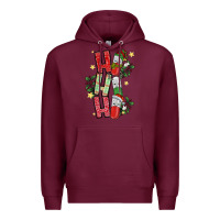 Burgundy ho ho ho pharmacy Premium Hoodie - CowhideDigitalArt
