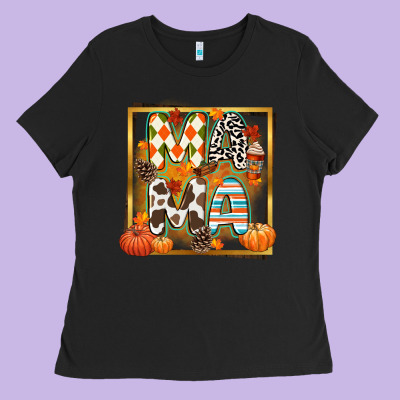 Fall Mama Ladies Tee Designed By Cowgirlartshop