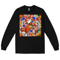 Black christmas coffee cups ornaments and lights with diamond plaid seamless Long Sleeve Tee - BundleAndBundleShop