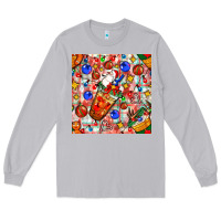 Moon Dust christmas coffee cups ornaments and lights with diamond plaid seamless Long Sleeve Tee - BundleAndBundleShop