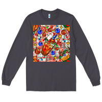 Smoke christmas coffee cups ornaments and lights with diamond plaid seamless Long Sleeve Tee - BundleAndBundleShop