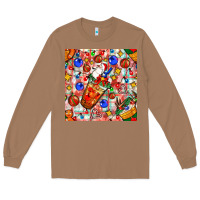 Toasted Coconut christmas coffee cups ornaments and lights with diamond plaid seamless Long Sleeve Tee - BundleAndBundleShop