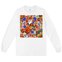 White christmas coffee cups ornaments and lights with diamond plaid seamless Long Sleeve Tee - BundleAndBundleShop