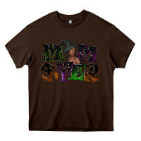 Chocolate Brown Momster with witch Heavy Core Tee - NancyCooperArtShop