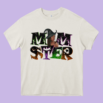 Momster With Witch Heavy Core Tee Designed By Nancycooperartshop