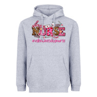 Heather Grey nurse with valentines day element Heavyweight Hoodie - AdoDesignShop