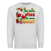 Dove Grey The more wine the more merry Premium Sweatshirt - AdoDesignShop