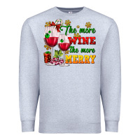 Heather Grey The more wine the more merry Premium Sweatshirt - AdoDesignShop