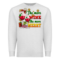 Oatmeal Heather The more wine the more merry Premium Sweatshirt - AdoDesignShop