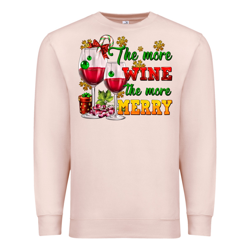 The More Wine The More Merry Premium Sweatshirt by AdoDesignShop | Teevron