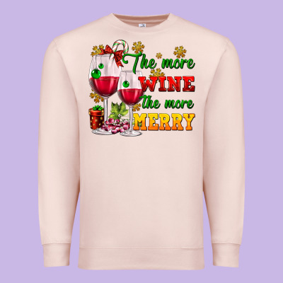 The More Wine The More Merry Premium Sweatshirt Designed By Adodesignshop