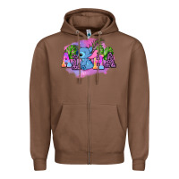 Chestnut aloha stitch Zipper Hoodie - AdoDesignShop