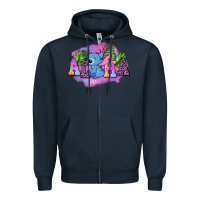 Navy aloha stitch Zipper Hoodie - AdoDesignShop