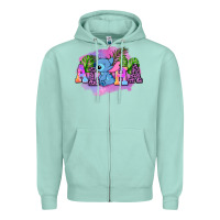 Seafoam aloha stitch Zipper Hoodie - AdoDesignShop