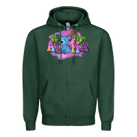 Sports Green aloha stitch Zipper Hoodie - AdoDesignShop