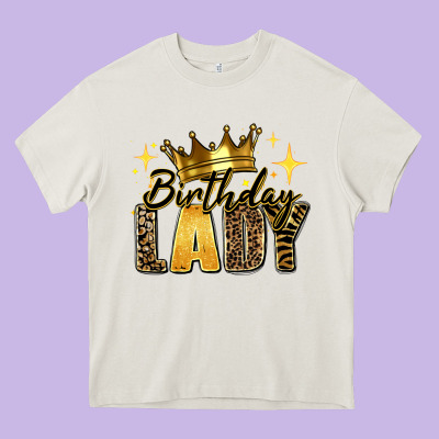Birthday Lady Heavy Core Tee Designed By Ranaportraitstore