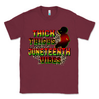 Burgundy thick thighs juneteenth vibes cowgirl Classic Tee - CowGirlArtShop