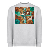 Heather Grey blessed cross Heavyweight Sweatshirt - BarkalooDesign