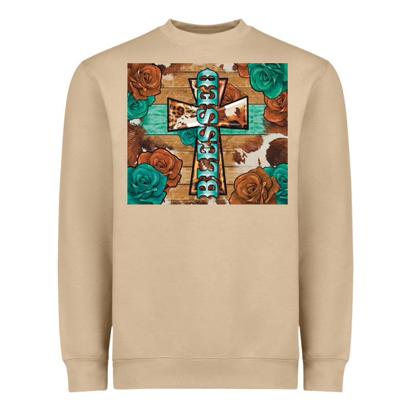 Blessed Cross Heavyweight Sweatshirt by BarkalooDesign | Teevron