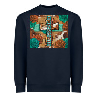 Navy blessed cross Heavyweight Sweatshirt - BarkalooDesign