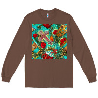 Chestnut faith coffee cup and cross with leopard and roses seamless pattern bbs Long Sleeve Tee - BundleAndBundleShop