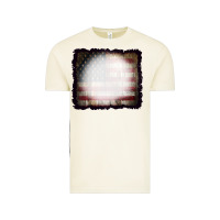 America Wood Flag With Bbeach Effect Vintage Tee | Teevron