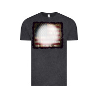 Vintage Black America Wood Flag with bBeach Effect Vintage Tee - CowCowDesign