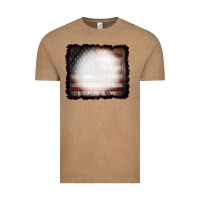 Vintage Coffee America Wood Flag with bBeach Effect Vintage Tee - CowCowDesign