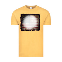 Vintage Mustard America Wood Flag with bBeach Effect Vintage Tee - CowCowDesign
