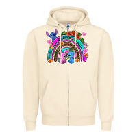Sandshell stitch and lilo rainbow Zipper Hoodie - AdoDesignShop