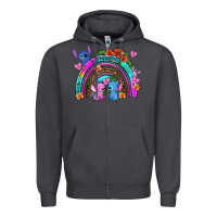 Smoke stitch and lilo rainbow Zipper Hoodie - AdoDesignShop