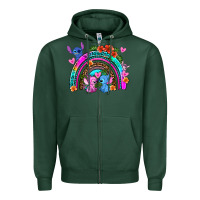 Sports Green stitch and lilo rainbow Zipper Hoodie - AdoDesignShop