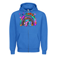 True Royal stitch and lilo rainbow Zipper Hoodie - AdoDesignShop