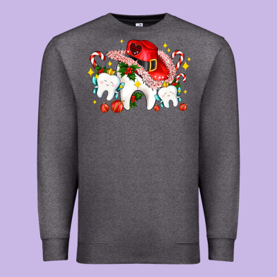Dental Christmas Teeth And Candies Premium Sweatshirt Designed By Adodesignshop