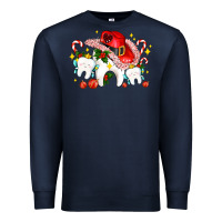 Navy dental Christmas teeth and candies Premium Sweatshirt - AdoDesignShop