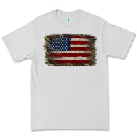 Dove Grey Camouflage Usa Flag Background Premium Tee - Jasminsmagicworld