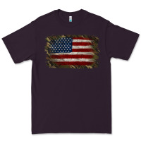 Plum Camouflage Usa Flag Background Premium Tee - Jasminsmagicworld